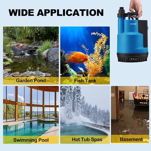 Tydast TD-1010 Submersible Water Pump 3/4Hp 3100Gph, Portable Sump Pump, Utility Water Transfer With 16.4 Ft Cord For Pool Draining thumb #5