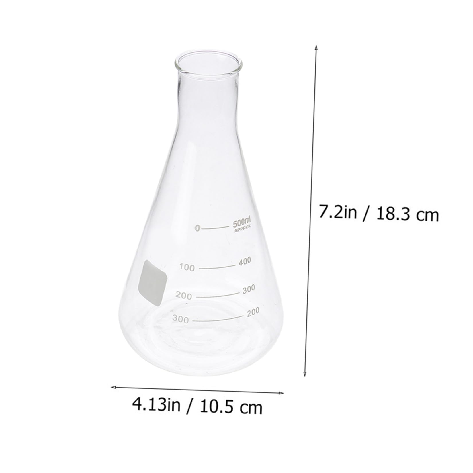 Mipcase Paquete de 4 Matraces Erlenmeyer de Vidrio Capacidad Estándar, Escala Clara y Diseño Cónico para Experimentos en Clase de Química