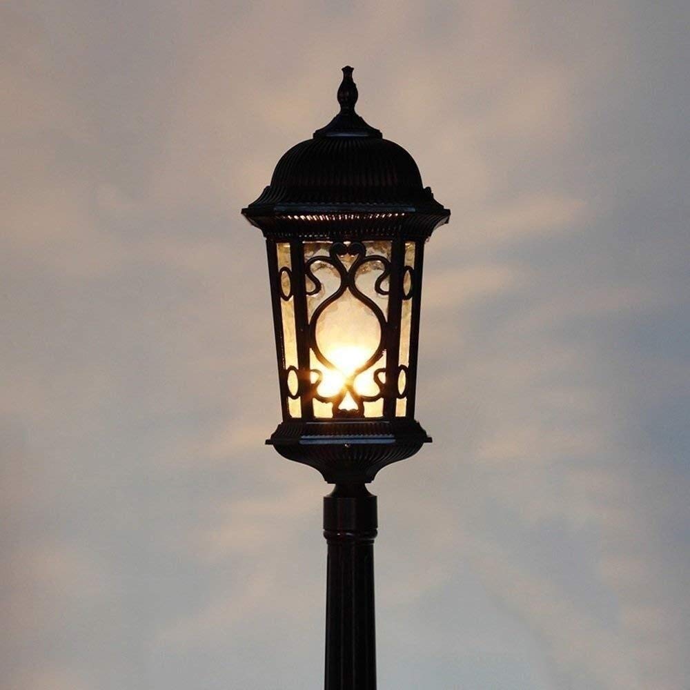 Lampa zewnętrzna, 85 cm, lampiony trawnikowe E27, lampa cokołowa, IP65, bezpieczeństwo, do użytku na zewnątrz, wodoszczelna aluminiowa kolumna, lampa ogrodzeniowa