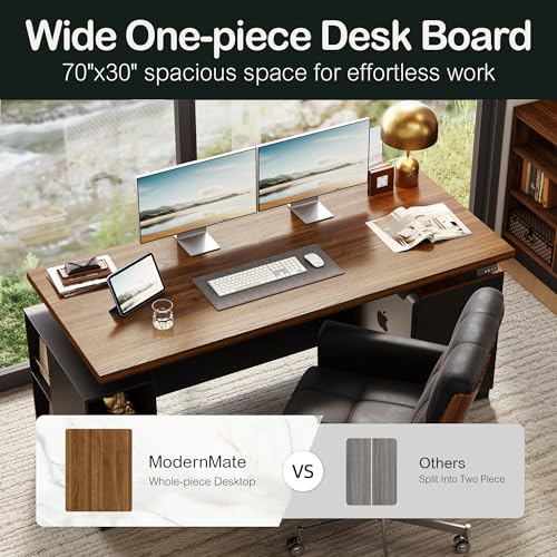 Image of ModernMate 71 inch L Shaped Executive Standing Desk with File Cabinet