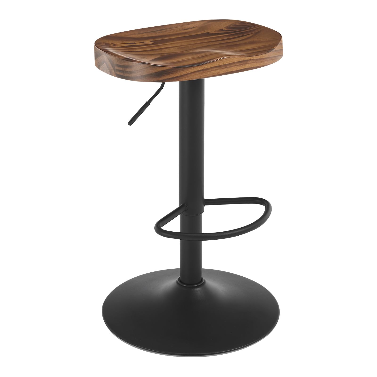 WOLTU Barhocker, Hocker höhenverstellbar drehbar, mit Sattelsitz Fußstütze, Drehhocker aus Massivholz Metall, Küchenhocker Schminkhocker Arbeitshocke