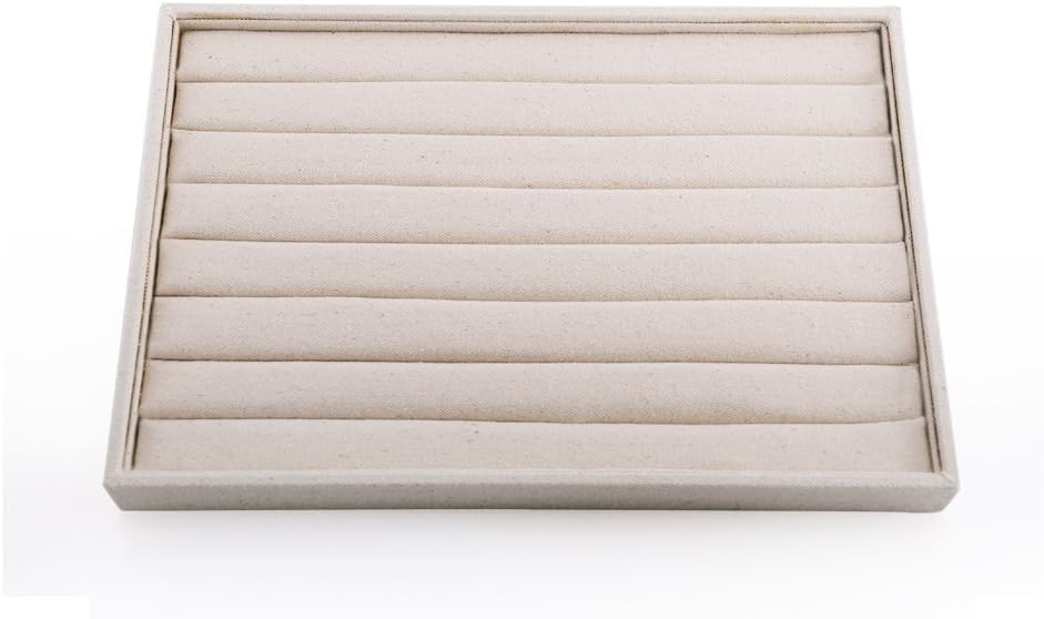 Image of Velvet Jewellery Drawer Organizer Stackable Tray in Beige