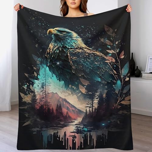 FGHJHGG Adler Decke Flannel Sofadecke Strandtuch Teppich Picknickdecke Weich Umhang Für Schlafzimmer, Alle Jahreszeiten 100×130cm