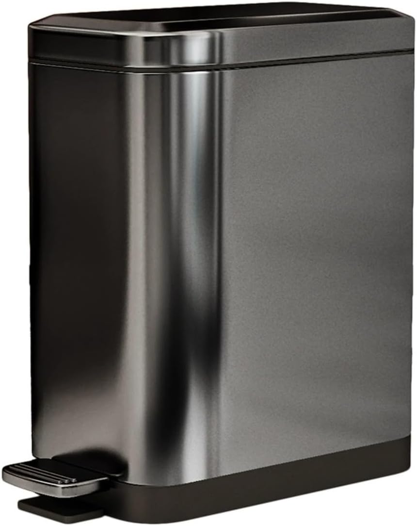 Hidrrdc ゴミ箱 ふた付き スリム ステンレス ゴミ箱 指紋防止 おしゃれ ペダル式 ごみ箱 密閉 音無し 省スペース キッチ