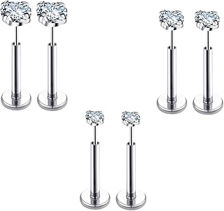 Azonee 6 Pcs Flat Back Earrings