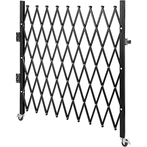 VEVOR Einzelnes Sicherheitstor, Falttürtor, Akkordeon-Sicherheitstor aus Stahl, 131x 188 cm Erweiterbares Sicherheitstor, 360° Rollendes Barrikadentor, Scherentor oder Tür mit Vorhängeschloss