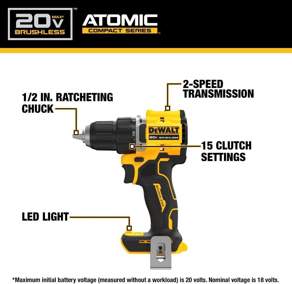 DeWalt DCD794 20V Cordless 1/2" Drill Driver (Tool Only)