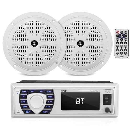 Pyle Marine V[o[&Xs[J[Lbg - C_bVLCDfW^XeI Bluetooth&}CN AM FMWIVXe 5.25C`hXs[J[ (2) MP3/USB/SD[_[ & R - PLMRKT36W