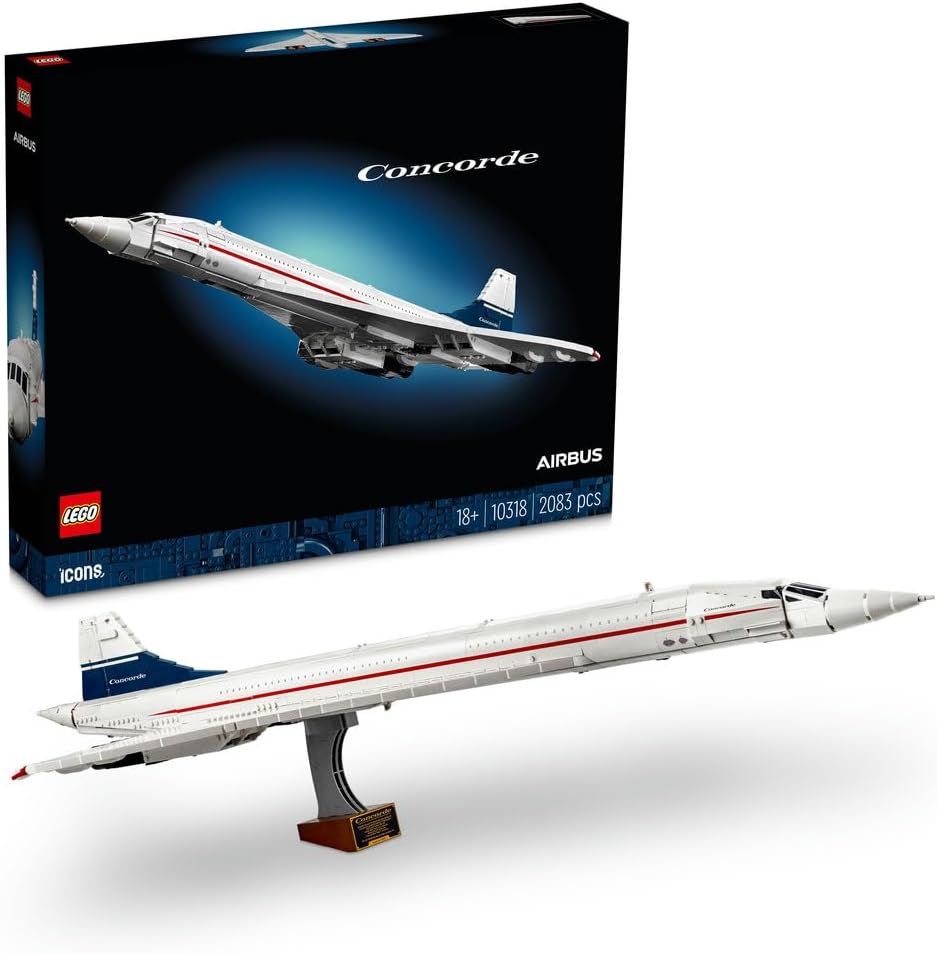 Icons Concorde Model Plane Kit for Adults to Build, Iconic Airplane Replica Set with Authentic Details and 3 Display Modes, Ideal Gift for Men and Women, 10318