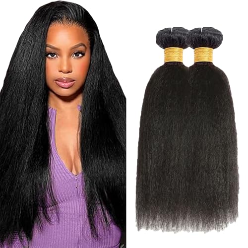 Extensiones de cabello humano brasileño virgen de alta pureza yaki straight negro