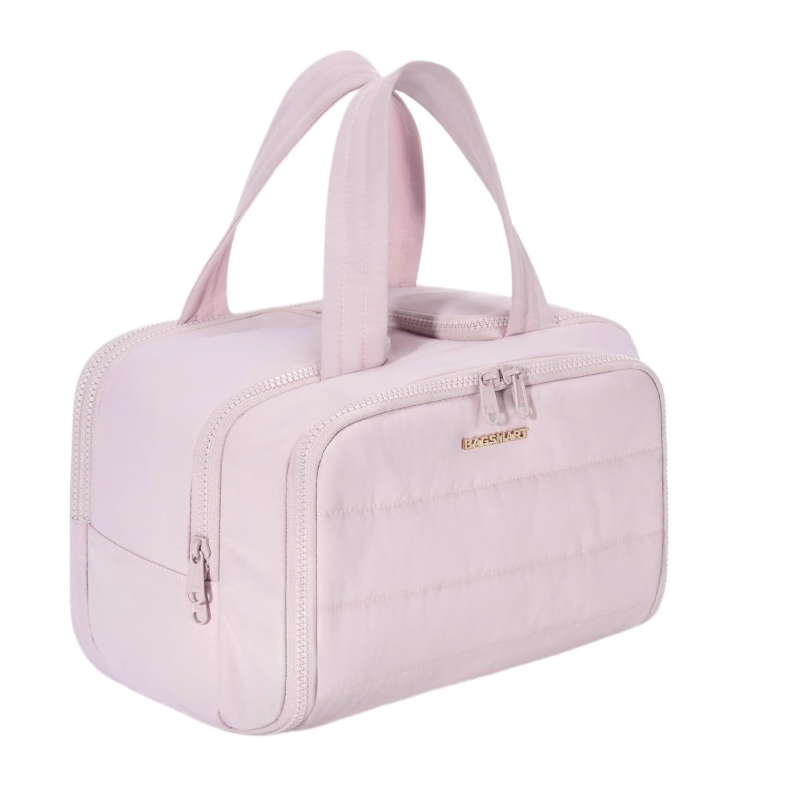 Trousse Maquillage Trousse De Toilette Trousse De Toilette De Voyage, Sac De Voyage Léger, Trousse De Maquillage Cosmétique Moelleuse, Sac De Rangement Avec Poignée Pochette Maquillage Femme(Rosa)