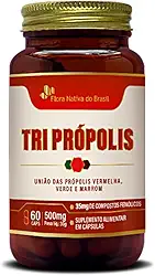 Tri Própolis 500mg 60 Capsulas - União das Própolis Vermelha, Verde e Marrom - Flora Nativa