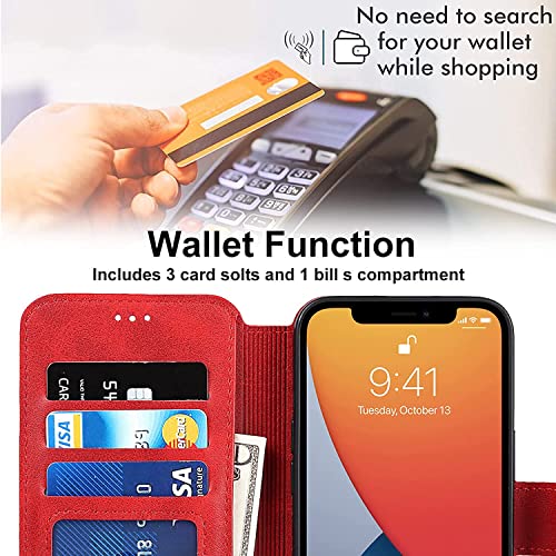 Funda para iPhone 14 de cuero con soporte horizontal para ver vídeos cómodamente 4