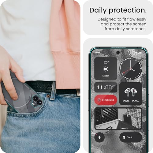 Image of FIRST MART Front Tempered Glass and Back Nano Membrane for Nothing Phone 2 with Installation Kit | Edge-to-Edge, Scratch Resistant, Case-Friendly | Black