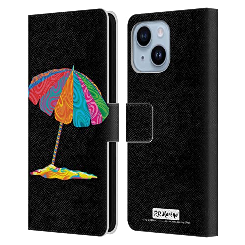 Étui Portefeuille iPhone 14 Plus Cuir Housse Protection Parasol Plage