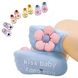 TOBETOPTOOLER 4 Pairs Baby Girl Socks,Flower Non Slip Socks for Newborn Preemie Infant Cute Princess Dress Ankle Sock (4 Flowers)