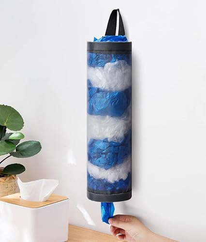 Miniatura 5 de Soporte para bolsas de plástico, 4 piezas de poliéster para bolsas de comestibles, dispensador de plástico, plegable, transpirable, lavable,