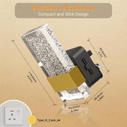 JandCase Night Light Plug in Wall, Plug in Night Light with Dusk-to-Dawn Sensor, Dimmable 0-100LM, Nightlight Kids, 3000K Warm White, Acrylic Bubble Plugin Wall Light for Bedroom Hallway Kitchen - Cosy Home Interiors JandCase Night Light Plug in Wall, Plug in Night Light with Dusk-to-Dawn Sensor, Dimmable 0-100LM, Nightlight Kids, 3000K Warm White, Acrylic Bubble Plugin Wall Light for Bedroom Hallway Kitchen - Image 4