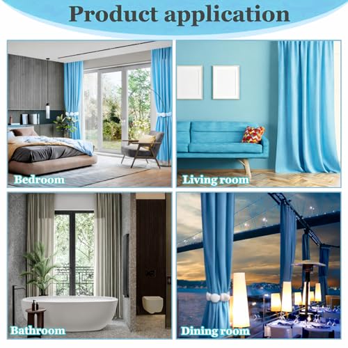Image of 2Pack Magnetic Curtain Tiebacks, Curtain Tiebacks Buckles Holdbacks Holder Hooks Clip,Decorative Drape Handmade Curtain Tie Back(Light Blue)