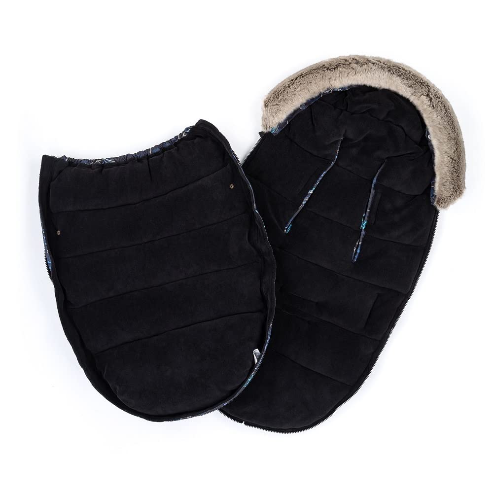 Petite&Mars COMFY Chancelière 4 en 1 pour poussette - Insert pour poussette - Chancelière d'hiver - Imperméable - Coupe-vent (Noir)