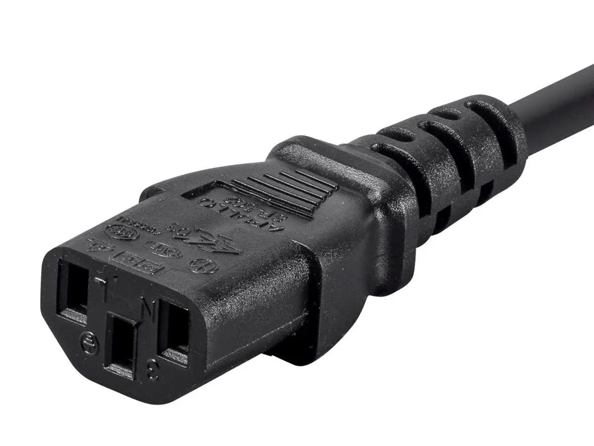 Monoprice 3-Prong Power Cord - 6 Feet - Black (6-Pack) NEMA 5-15P to IEC 60320 C13, 14AWG, 15A, Works with Most Pcs, Monitors, Scanners, and Printers