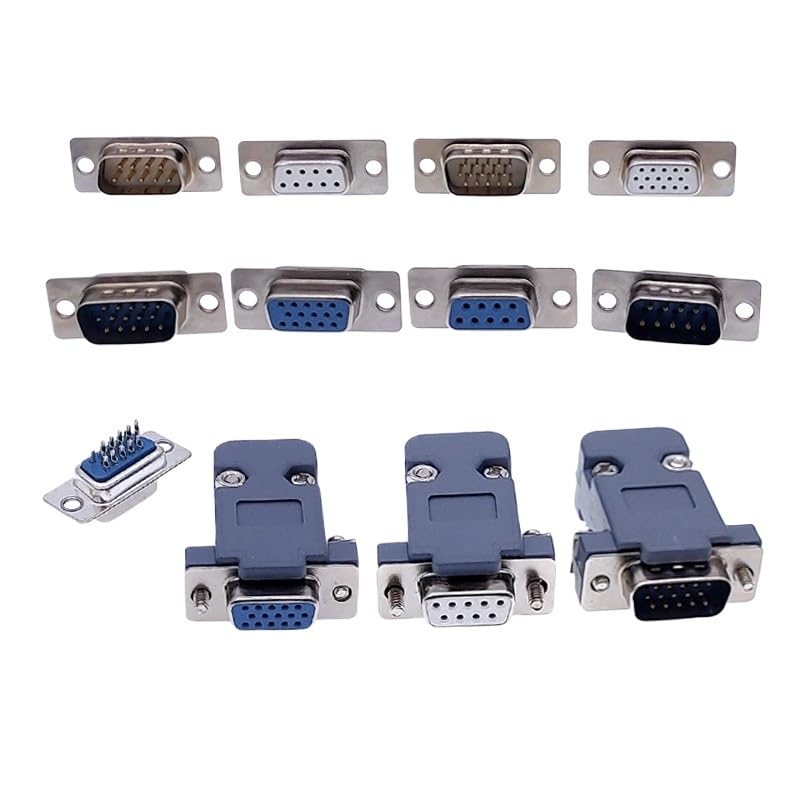 Image of 10PCS DB9 Connector core VGA Pl9pin Port Socket Female Male D Type Adapter D SUB DB15(White)