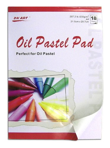 Lot de 18 feuilles de papier à dessin A4 Pastels à l'huile Grammage 230 g/m²