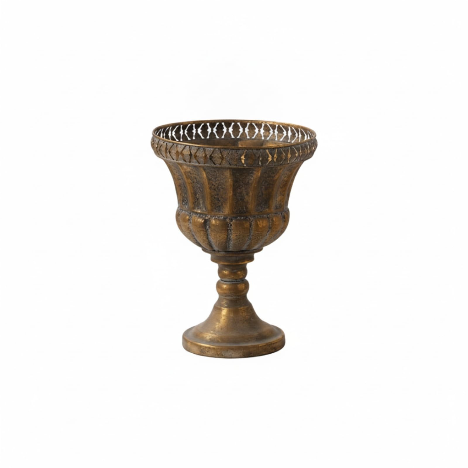 Baoblaze Jarrón Pie corativo Antiguo con talles Ornamentales en Relieve y Acabado Dorado Clásico para Recibidores Pasillos y Espacios Grans