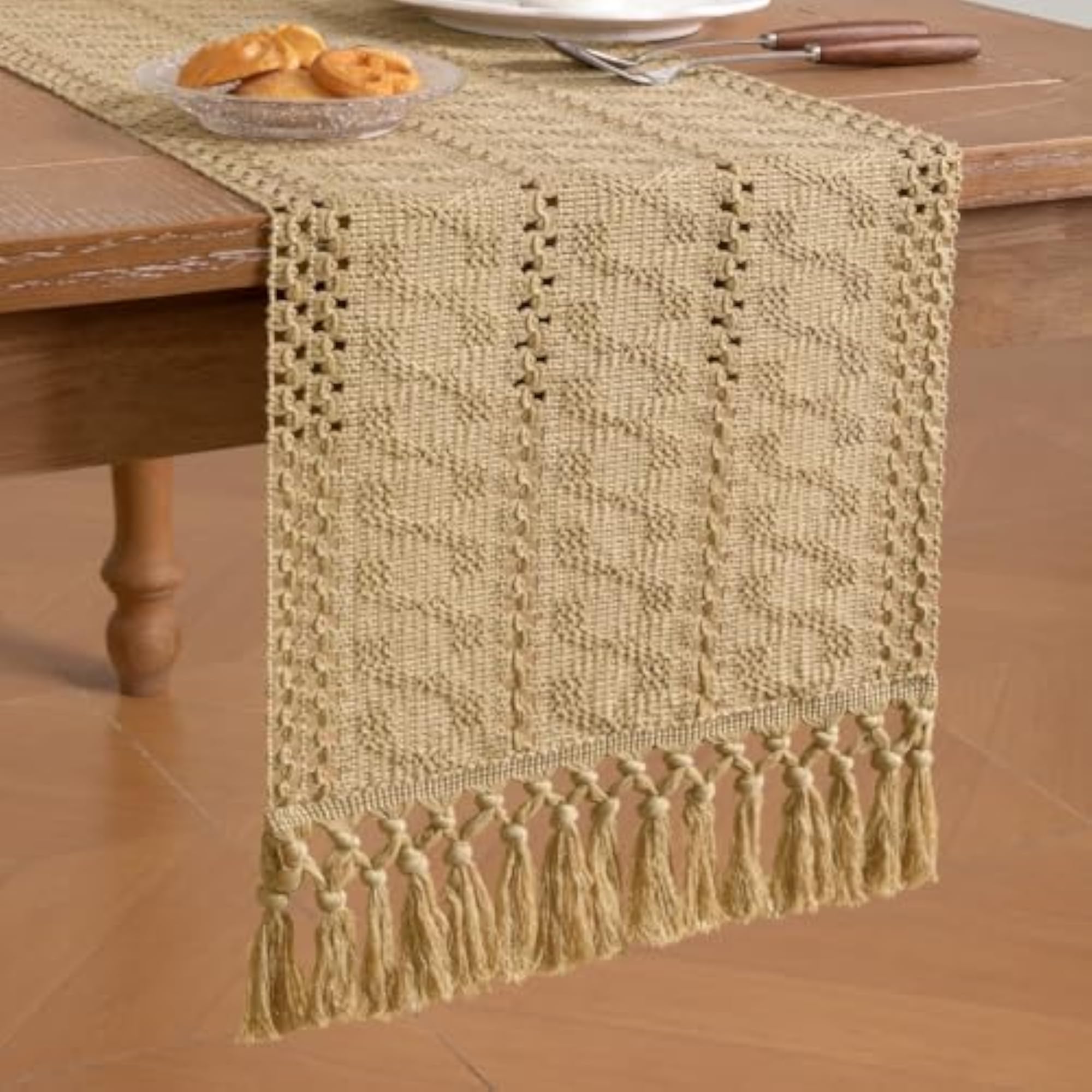 Boho Table Runner Fall Farmhouse Rustic Dresser Scarf