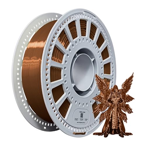 SHIMMERFIL Silk Copper PLA Filament 1.75mm High Speed Metallic 3D Printer Filament Glossy Smooth Finish 0.03mm Accuracy No Clog Tangle Free AMS Friendly Plastic Spool 1kg (2.2lbs)