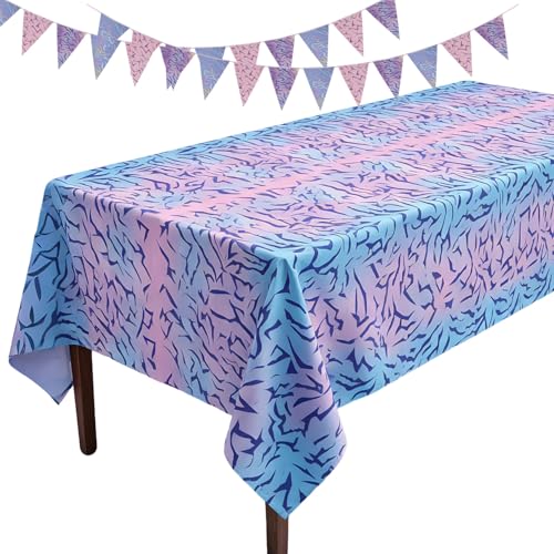 AICase for Kpop Merch Toys Gifts Demon Birthday Tablecloth Decorations,Happy Birthday Banner Purple Demon Hunters Energy Pattern 9FT Tablecover Sparkling K_Pop Decor for Kids’Party Birthday Bachelor