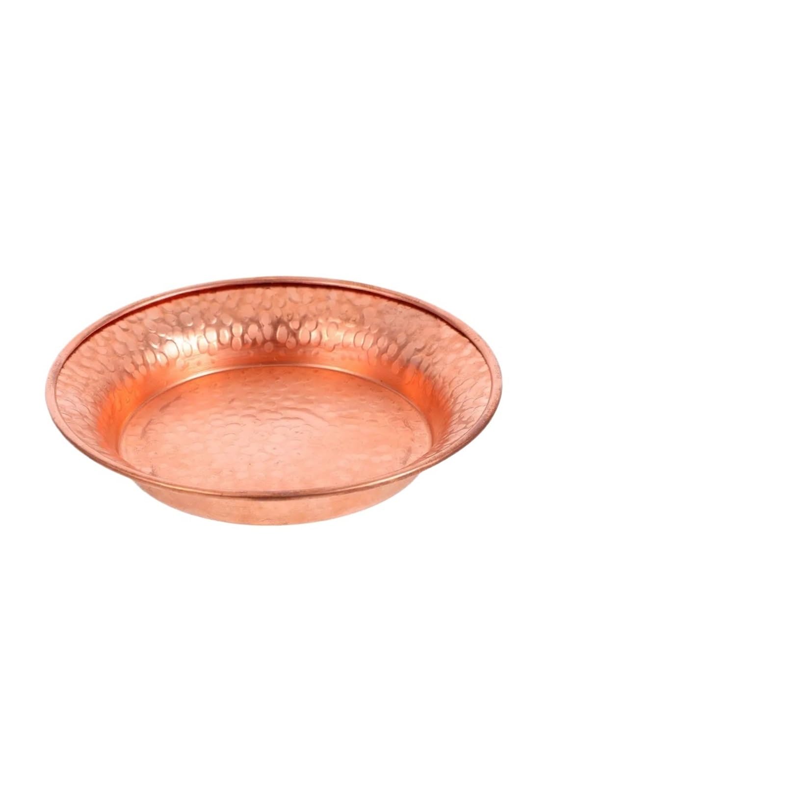Hammered Tray 2Pcs Pure Copper Shallow Bowl 4.29in Handcrafted Hammered Texture Vintage Decor Tray for Entryway for CoffeeJewellery