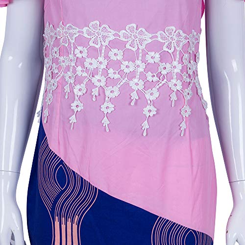 Image of iooiooi Womens Elegant Ankara Maxi Mermaid Dress Lace Decorated African Gowns