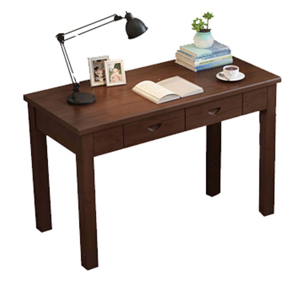Escritorio De Madera Maciza Con Cajones, Color Marrón, 80 X 55 X 75 Cm