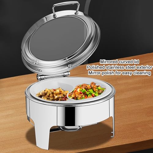 Set di scaldavivande in acciaio inox per servire, vassoi per buffet per eventi e ristoranti, ideali per condimenti e esposizione di cibo