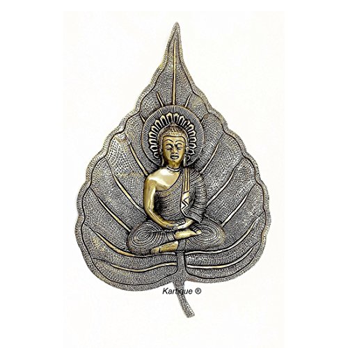 Bouddha royal en méditation sur feuille peepal pour salon zen