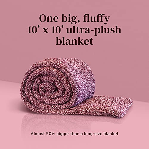 Big Blanket Co® Premier Plush™ Plum Heather | Ultra-Plush Fluffy Blanket | 100 Square Feet | Breathable, Microfiber Blanket That Wraps You In Cloud-Like Comfort | Blankets That Redefine King-Size #TOP1
