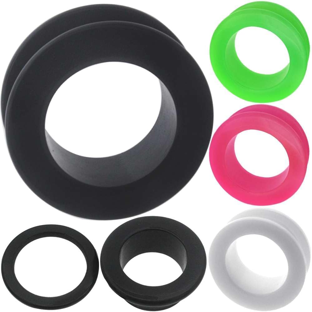 Acrylic flesh tunnel screw on ear gauge earring available size 7/8" (22mm) to 2" (50mm)(1 Pair)