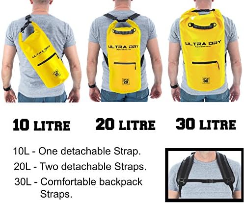 Ultra Dry Premium Waterproof Bag, Sack with Phone Dry Bag, Front Zip Pocket & Long Adjustable Shoulder Strap Included, Perfect for Kayaking/Boating/Canoeing/Camping/Rafting/Swimming/Fishing