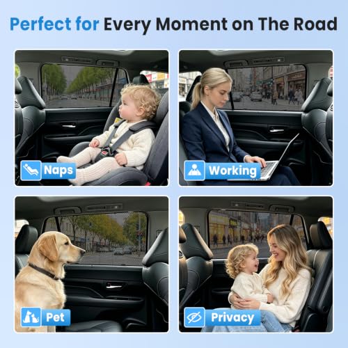 Image of KUST Car Window Shades for 2024 2025 Toyota Grand Highlander Accessories, Breathable Mesh Magnetic Window Covers, Rear Back Side Window Sun Shades UV Block Privacy Protection for Baby Camping 2PCS