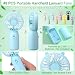 Glooglitter 48 Pcs Mini Portable Fans Bulk Handheld Battery Operated Fan with Lanyard for Makeup Eyelash, Cooling Lightweight Pocket Personal Fans for Indoor Outdoor Travel Use (8 Mixed Colors)