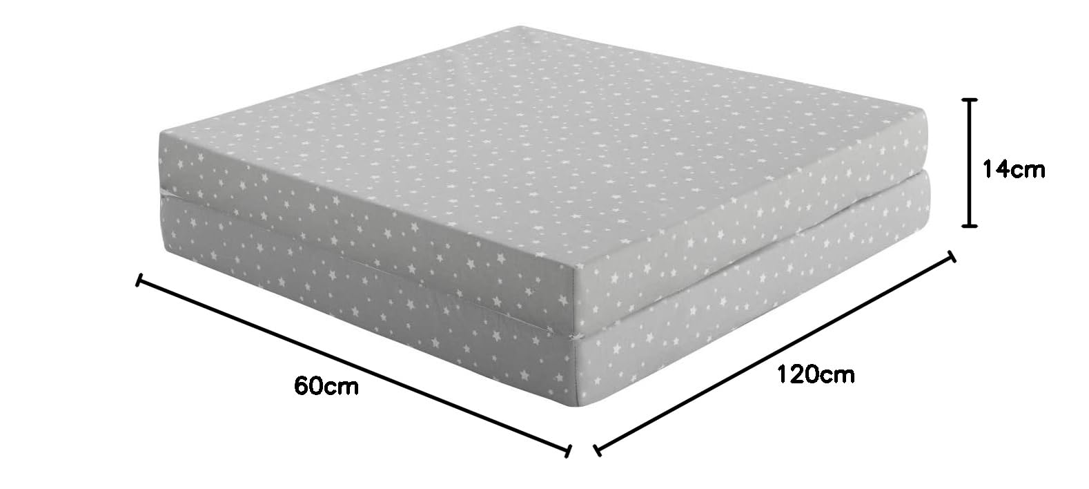 Babysom - Matelas Bébé Pliant de Voyage - 60x120x7 cm | Pliable : Idéal pour couchage d'appoint | 1 Face Imperméable et 1 Face 100% Coton | Déhoussable | Oeko-Tex® | Fabrication française