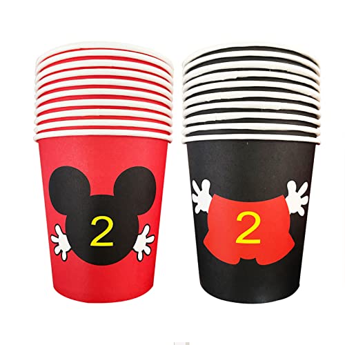 Metixoze Mickey Birthday Party Supplies 2Nd Birthday Mouse Plates Napkins Cups Table Cloth For Mickey 2Nd Birthday Decorations #TOP6
