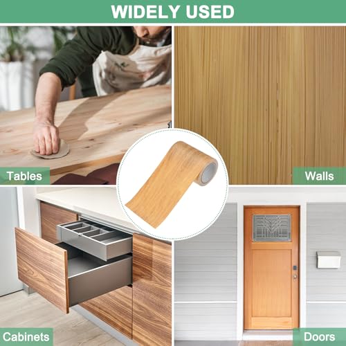 Image of M METERXITY 2-Roll Wood Grain Repair Tape, 3.15in x 15ft Textured Realistic Self-Adhesive Wood Floor Tape Contact Paper for Furniture /Floors /Home [Wheat Maple]
