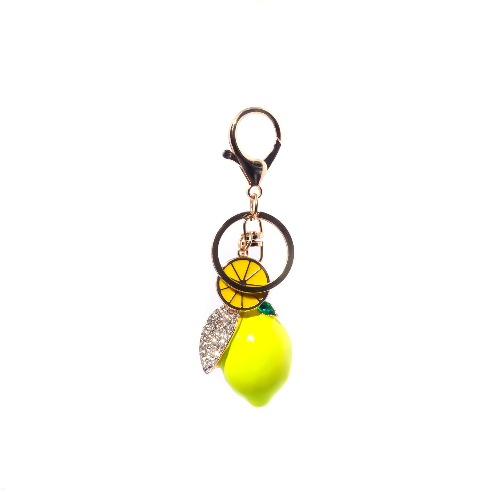 SONGCHANGJEWELRY Lemon Keychain with Bright Lemon Charm – Vibrant Bag Charm, Stylish Keychain for Women, Ideal Lemon-Theme...