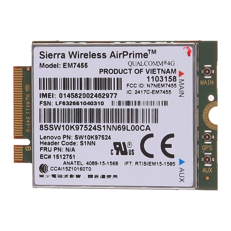 Module 4G EM7455 Sierra Wireless carte réseau LTE PC Lenovo ThinkPad T460 L460