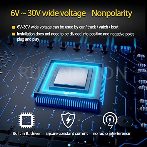 Ruiandsion 2pcs 1157 LED Bulb 6V 12V 24V White Dual Function miniatura 4