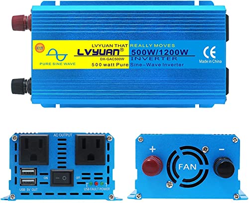 Amazon.co.jp: LVYUAN(リョクエン)インバーター 正弦波 12V 500W 最大