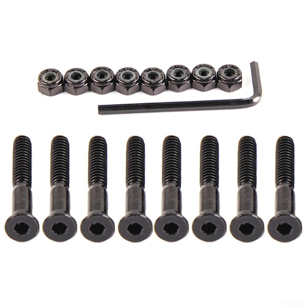 Tornillos de montaje para patines de surf, 5 mm, acero de larga duración