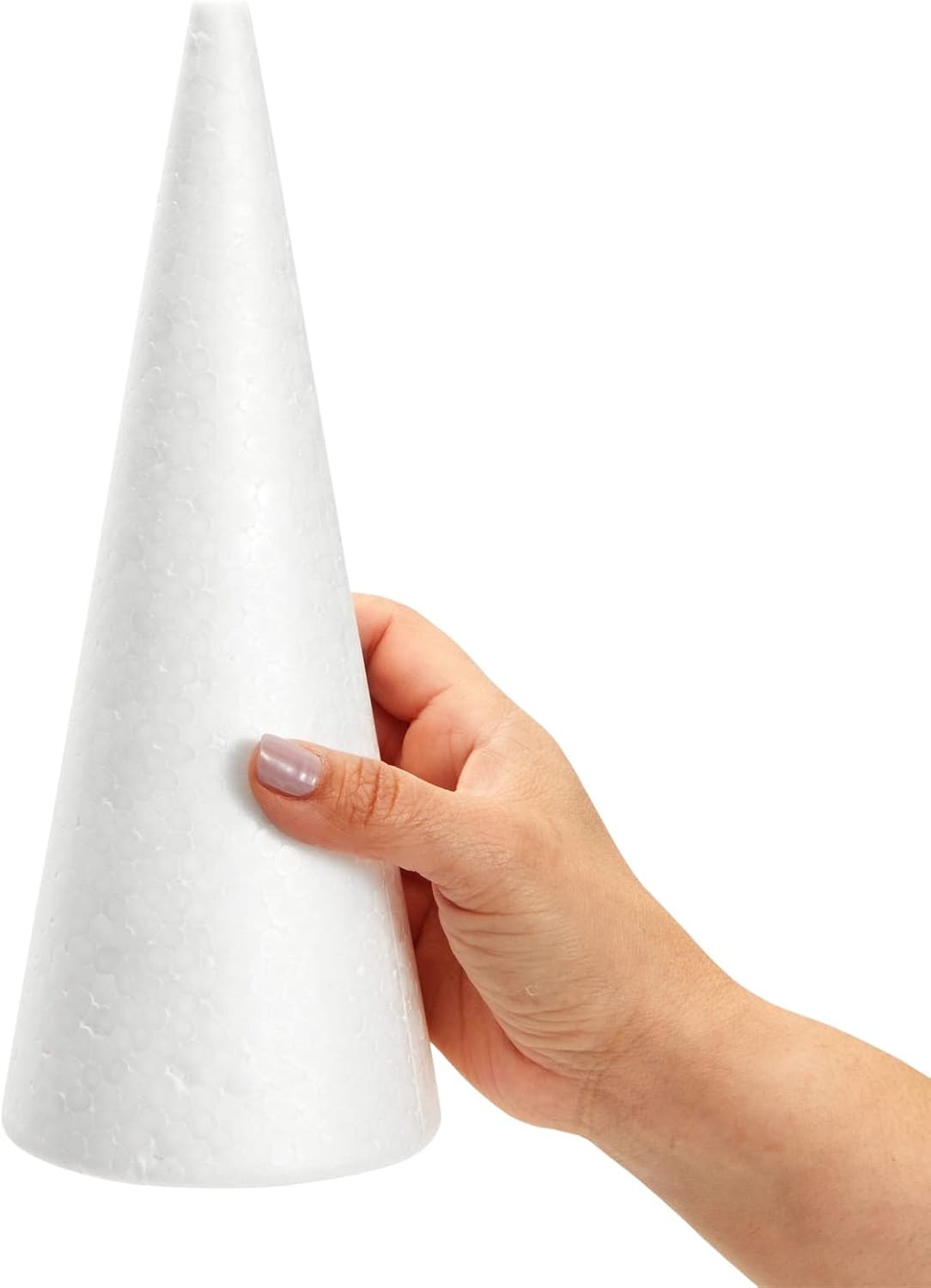Bright Creations Foam Cones for Crafts - Foam Tree Forms for Flower Arrangements & DIY Art Projects - 3.8 x 9.5 in, White, Pack of 6